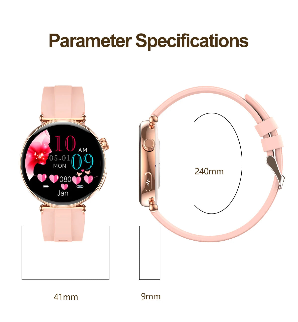 2026 New Women's Health Care Smartwatch ECG Blood Pressure Uric Acid Blood Lipids Sports IP68K Bluetooth call Fashion Smartwatch