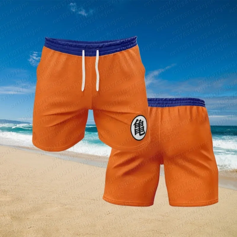 2026 Adult Boys Loose Short Hot Summer Mens Male Beach Pants Top Short Gift Sweatpants Goku Dragon Ball Z Gym Casual Shorts Hot