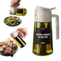 Olive Oil Dispenser,Sprayer for Cooking 2 in 1- Spray and Pour,Dark Green Glass Oil Bottlewith Stickers,16oz/470ml Oil Sprayer