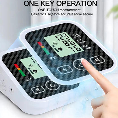Upper Arm Blood Pressure Monitor Heart Rate Health Blood Pressure Detector Arm Cuff Digital BP Meter Pluse Automatic Tensiometer