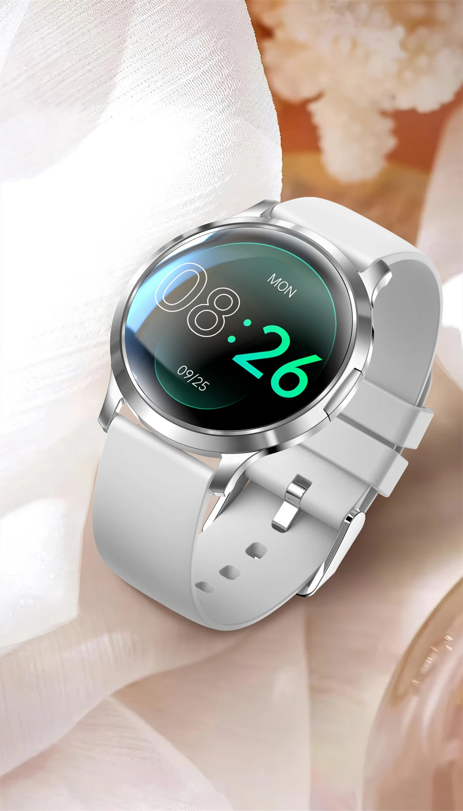 Nowy Smartwatch dla Kobiet 1.32 Cala AMOLED HD Ekran Sportowy Fitness Wodoodporny Zegarek Połączenia Bluetooth Cyfrowy Smartwatch Damski