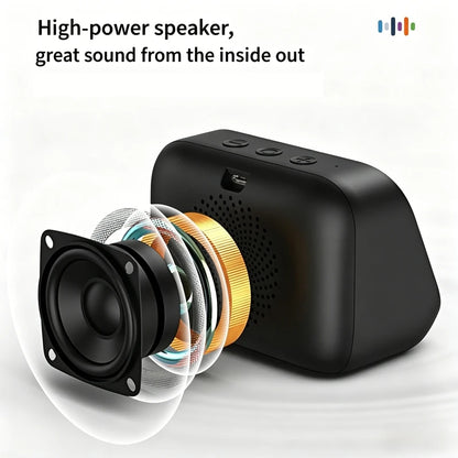 AI Voice Assistant Bluetooth Speaker With RGB Color Lighting Alarm Clock LED Screen Weather Clock Display Electronic Speaker