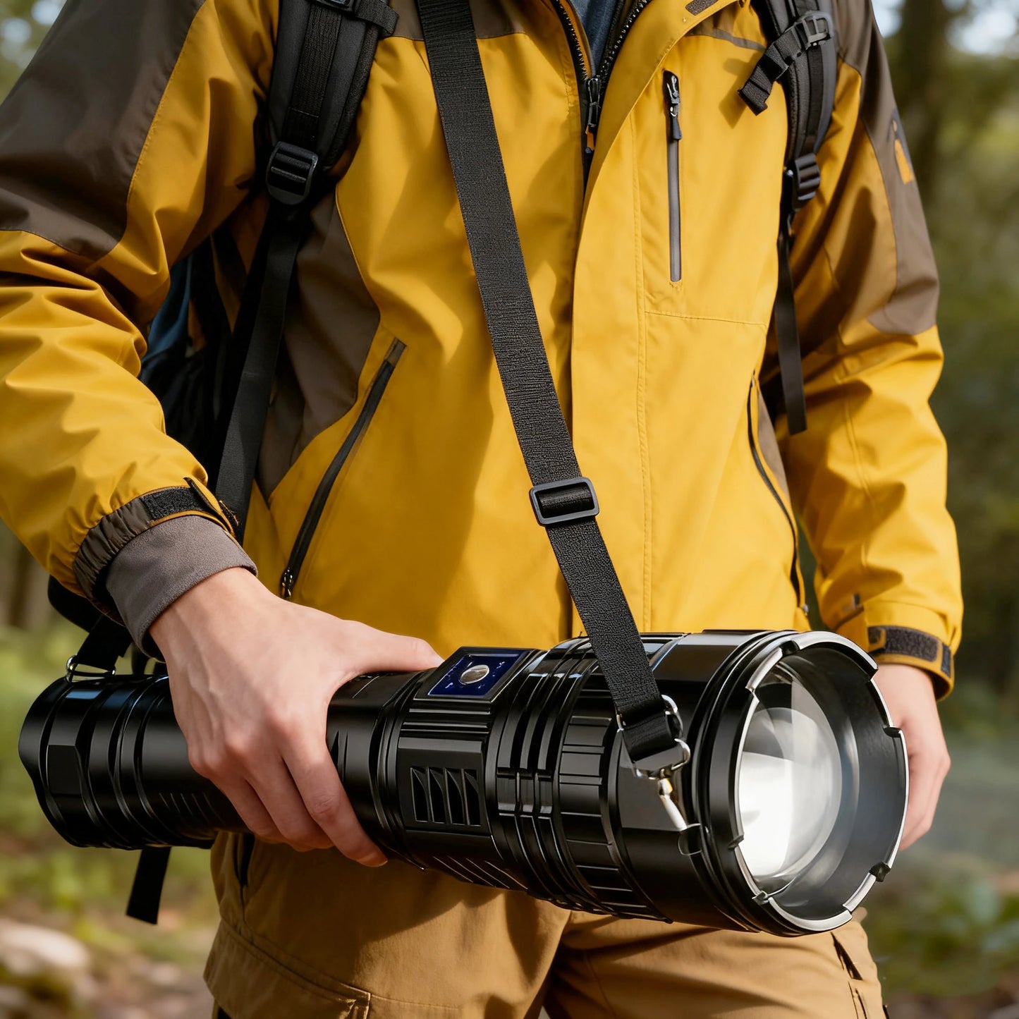 10000LM Most Powerful Led Flashlights Tactical 15000mah Built-in Battery 800W Flash Light Emergency Spotlights 4km Holiday Gifts