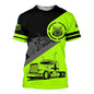 Work Clothing Summer Breathable Men's T-shirt 3D Printing Style Trucker Safety Transportation Work Uniform Oversized Loose Tops