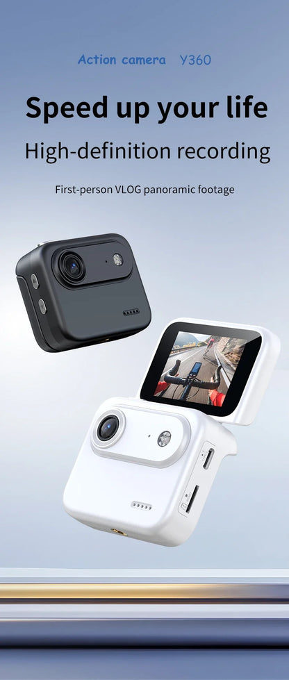Y360 Action Camera With Flip Screen 4K Ultra HD Recording VLOG-Ready Image Stabilization Wide-Angle Lens Cycling Camera