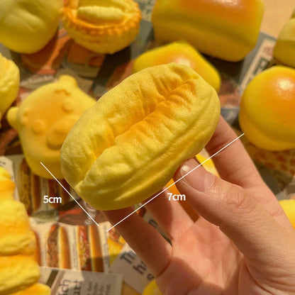 Simulation Croissant Bread Toast Squishy Fidget Slow Rebound Super Soft Cake Squeezing Office Stress Relief Relax Ornament