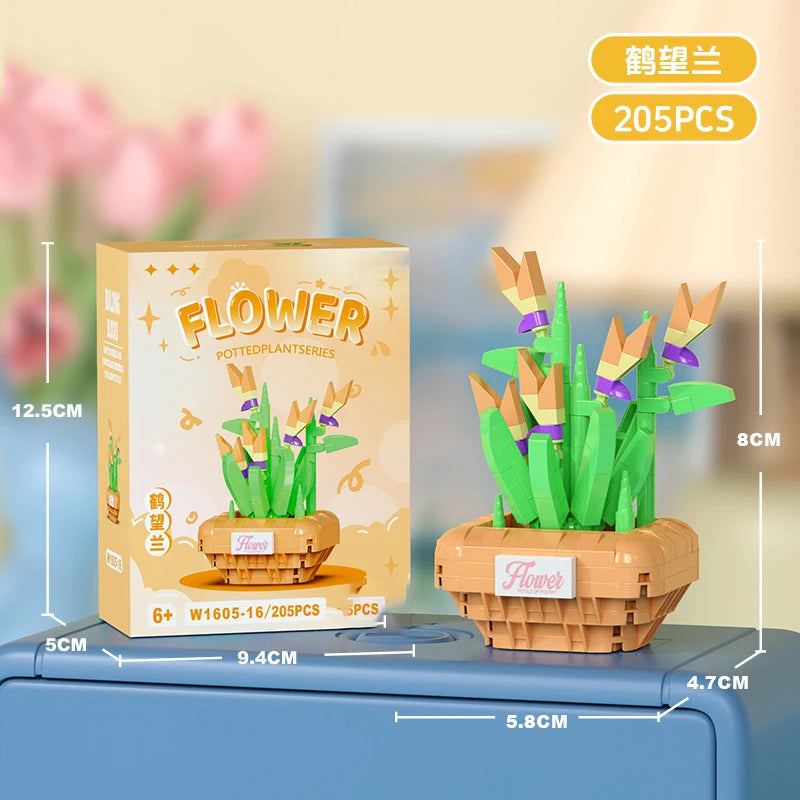 Bouquet Flower Mini Diy Building Block Toys for Children Bricks Blocks for Adults Constructor Micro Bricks Construction Set Gift