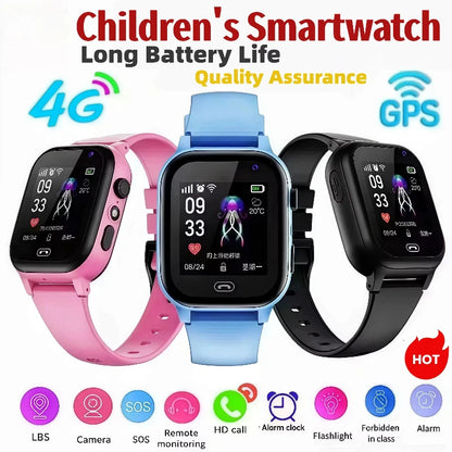 Lenovo Kids Smart Watch SOS Wifi GPS Location Video Call Electronic Watch Card Camera Waterproof School For Boys Girls For Gift