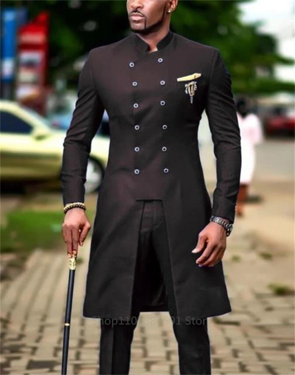 Classic Men's Suit Slim Fit Wedding Suits For Men Groom Tuxedo African Wedding Double Breasted Best Man Blazer