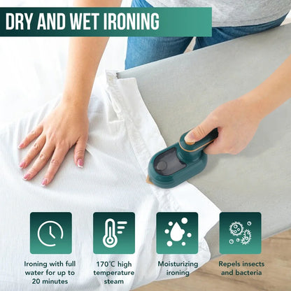 Mini Handheld Steam Iron 170° Rotating High-Temperature 180°C Portable Garment Steamer Wet & Dry Ironing Machine for Home&Travel