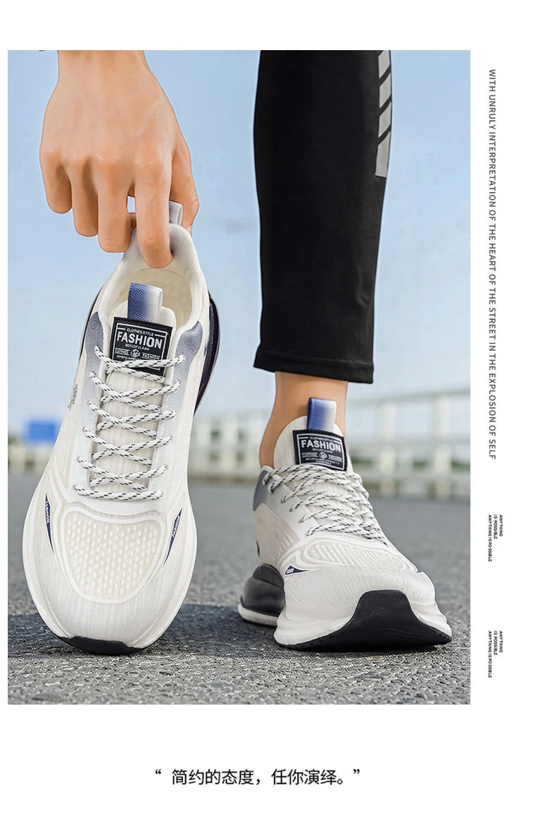 Men's breathable casual sneakers four seasons new soft sole non-slip lightweight racing outdoor running shoes speed sports shoes