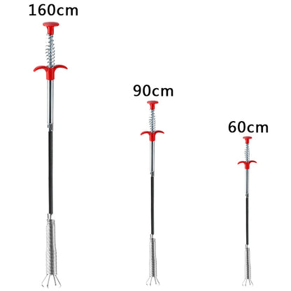 160/60cm Sewer Dredge Pipe Four-claw Hook Sewer Dredging Anti-blocking Tool Telescopic Flexible Claw Reusable Cleaner