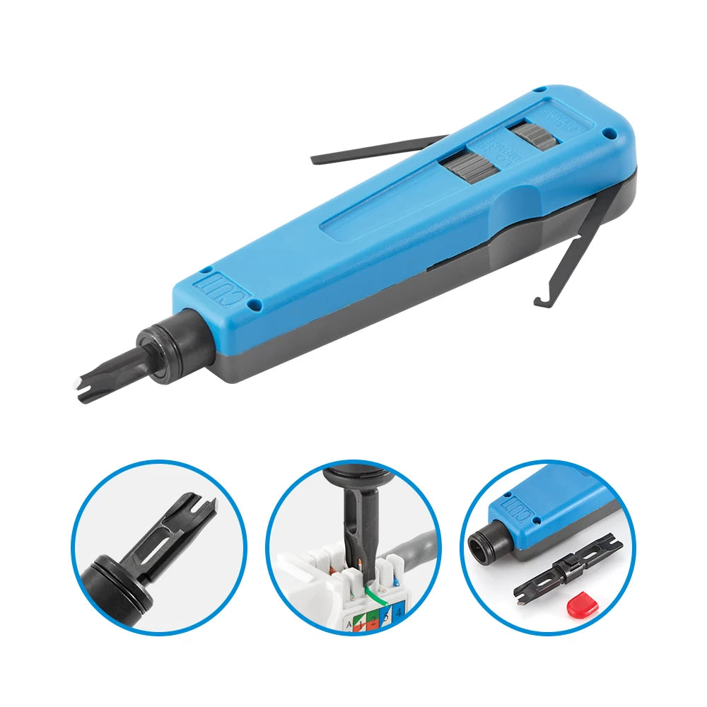 Punch Down Tool 66/88/110 Type Multi-function Network Cable Tool with Two Blades Telephone Impact Terminal Insertion Tools