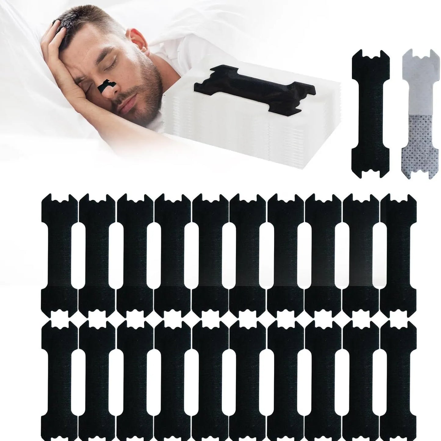 Nose Strips for Breathing, Oil & Sweat Proof Adhesive, Athletic Nasal Strips for Snoring & Sleeping