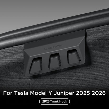 LUCKEASY for Tesla Model Y Juniper Launch/YL 2025 2026 Rear Trunk Hook Hidden Organizer Umbrella Bag Hanger Storage