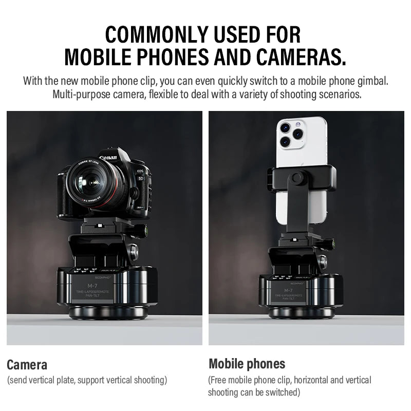 Soonpho M7 Photography Electric Gimbal Remote Control 360° Pan Tilt Head Motorised Gimbal  Auto Face Tracking Tripod