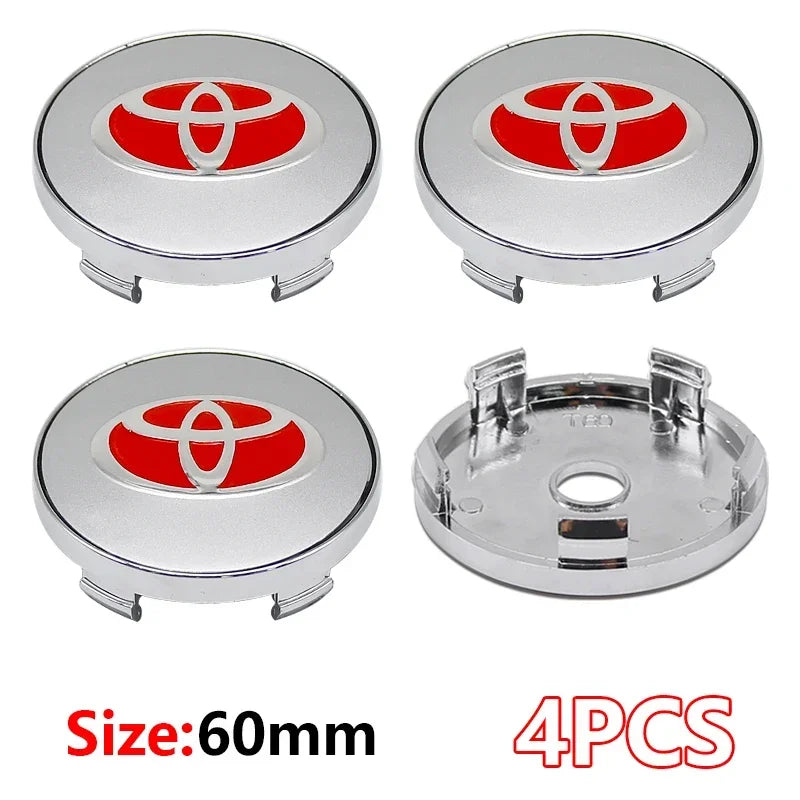 4Pcs 60mm For Car emblem Wheel hub Center Cap Badge covers sticker Decals Styling For Toyota Corolla RAV4 LEVIN Yaris C-HR Camry