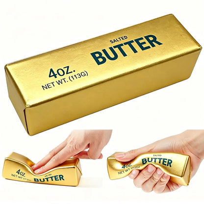 13.5cm Golden Butter Fake Food Squishy Slow Rising Soft Squeeze Anxiety Relief Office Desk Companion Vent Gadget Adult Present