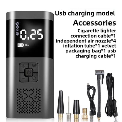 3-in-1 Wireless Car Inflator - Handheld Jump Starter & Power Bank for Car, Home & E-Bike