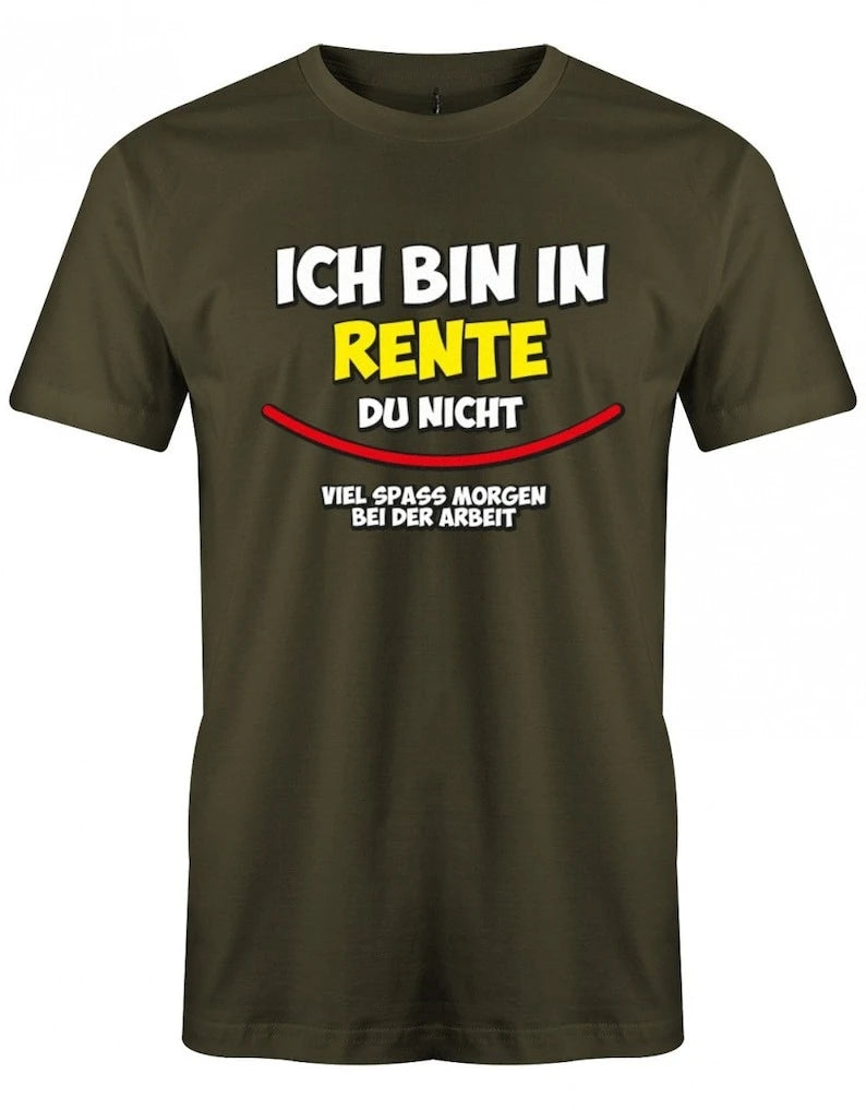 Ich Bin in Rente Du Nicht Rentner T-Shirt Funny Pattern Print Tees Summer Fashion Casual Comfortable Soft Cotton Short-sleev Top