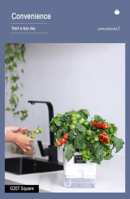 New Self Watering Plant Pot Magnetic Plastic Self-absorbent Cotton Rope Flowerpot For Double-deck Lazy Plant Pot Garden Supplies