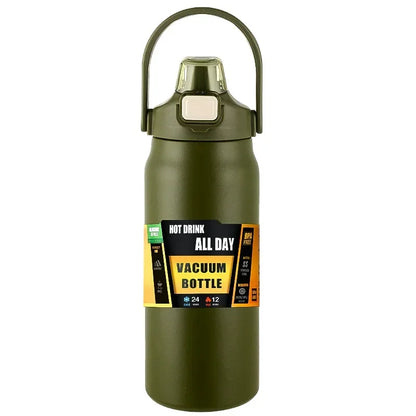 304 Stainless Steel Vacuum Thermos, Portable Outdoor Sports Water Bottle with Straw Cold Hot