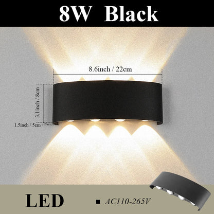 LED Wall Lamp AC110-265 IP65 Outdoor Waterproof Aluminum Wall Light Up Down luminous lighting Indoor  Stair Garden Sconce Light