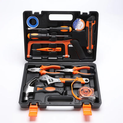Tools Set General House hold Hand Tool Kit with Plastic Toolbox Storage Case Used to Car repair And home Repair