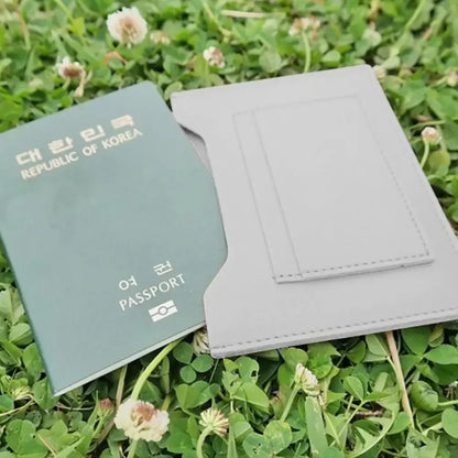 Multi-Slots RFID Blocking Passport Cover, Waterproof Travel Wallet Holder for Cards ID Certificates & Cash, PU Leather Purse