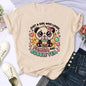 Cartoon Casual Creative T-shirt Vintage Round Neck Clothes Funny Cute Panda Printed T Shirt for Women Summer Sleeve