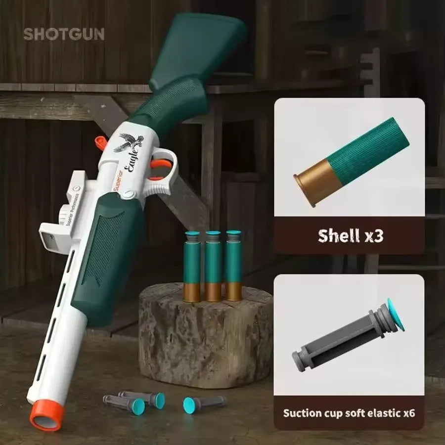 Shell-Ejecting Shotgun Blaster with Suction Cup Soft Darts – Cool Shell Ejection Action, Great Festival Gift, Ideal for Outdoor