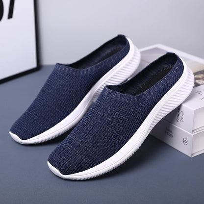 Summer Men Casual Shoes Mesh Loafers Breathable Half Slippers Outdoor Indoor Women Comfortable Fashion Couple Walking Sneakers
