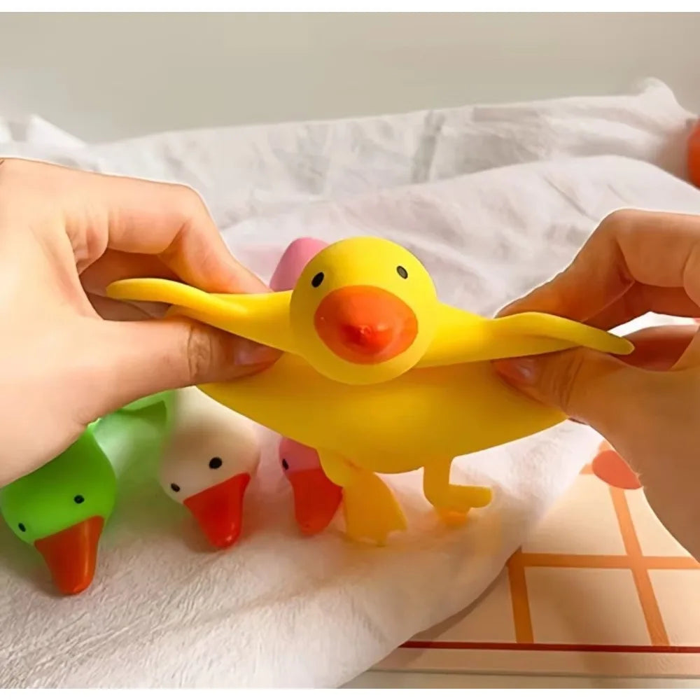 Cute Soft Duck Goose Squishy Toy Stretchable Squeeze Stress Relief Decompression Fidget Toy for Adults Best Friend Gift