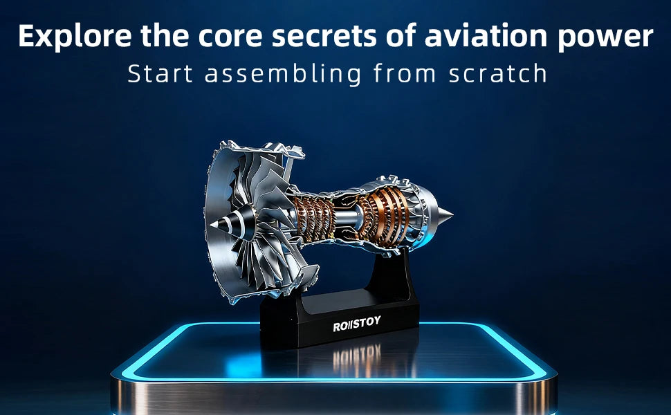 Turbofan Engine Model Aircraft Engine Kit DIY Assembly Model Toy Aircraft Engine Model Mechanical Science Educational Toy