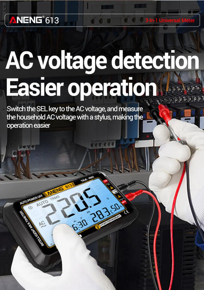 Smart Multimeter Detector 4000 Count Digital  AC/DC Curent Voltage Resistor Measurement  3 in 1 Professional Test Tool ANENG 613