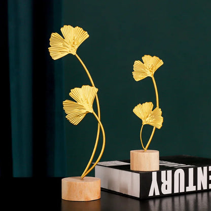 Modern Feather Wooden Decorations Simple Miniature Figurines for Living Room Table Office Home Decoration Accessories