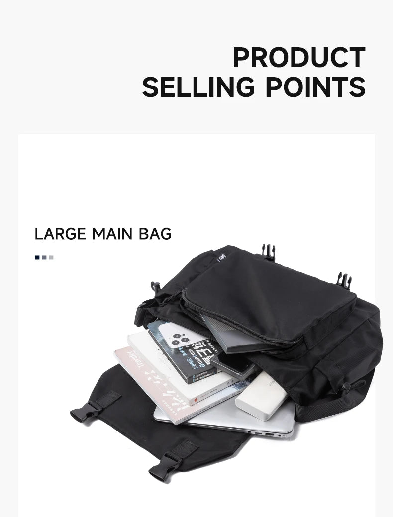 LEE Fashion Waterproof Large Crossbody Shoulder Bag Women Male Flip Laptop Messenger Bag Teenagers College Satchel School Bag