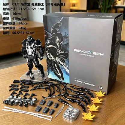 16CM CT Toys Kaiyodo Revoltech Yamaguchi Agent Venom Articulated Action Figure Collectible Model Kit Movable Surprise Toys Gift
