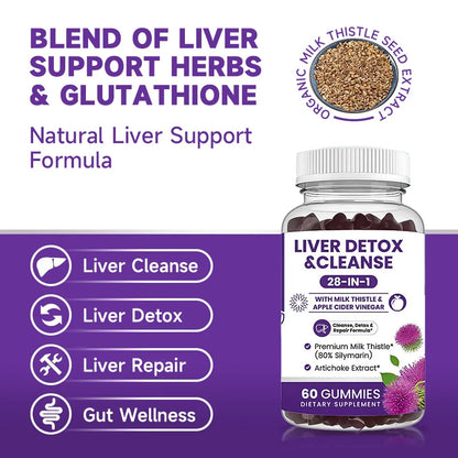 Liver Cleanse & Detox Gummies - Improve Digestion, Enhance Immunity, Help Cleanse The Liver and Promote MetabolismSupplements