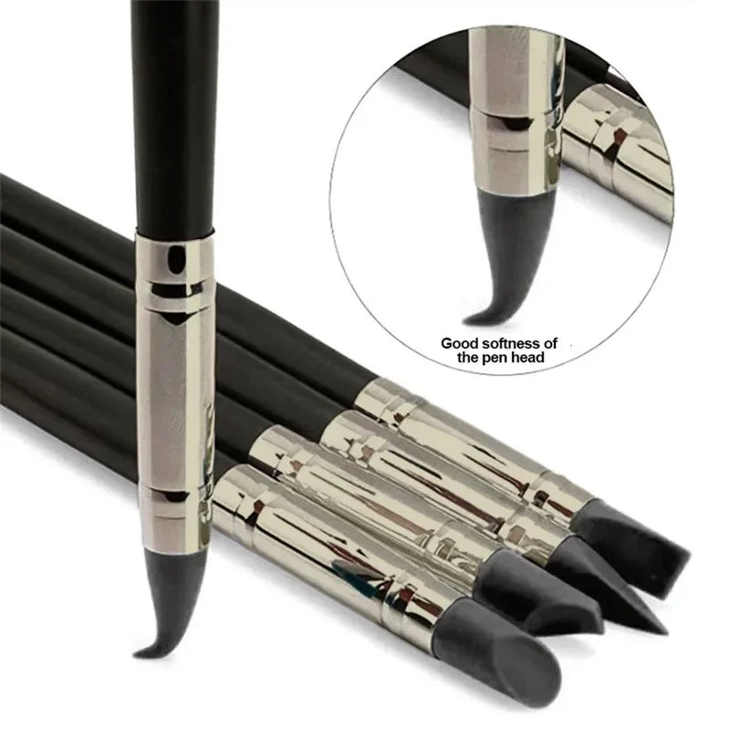 5PCS Silicone Clay Sculpting Tool For Brush Modeling Dotting Nail Art Pottery Clay Tool New DIY Carving Sculpting Tools 2025