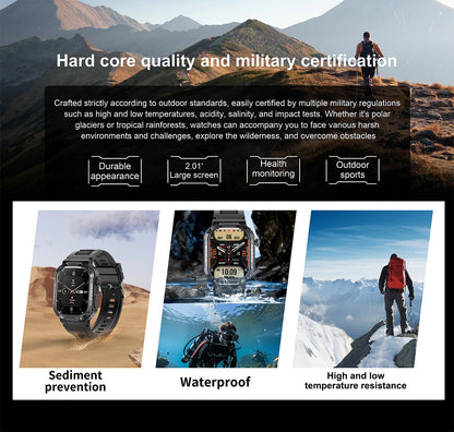 2026 Męski Zewnętrzny Smartwatch Monitor Zdrowia Wojskowy Bezprzewodowe Połączenia Fitness Wodoodporny Sportowy Smartwatch Na Telefony IOS Android