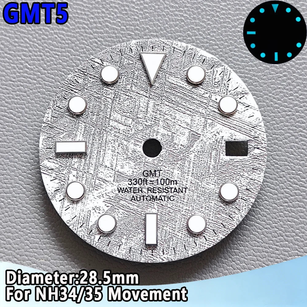 28.5mm NH35 Watch Dial Luminous Dials Single Calendar Dial Suitable For NH35 Movement Can Support DIY Dial Customization Logo