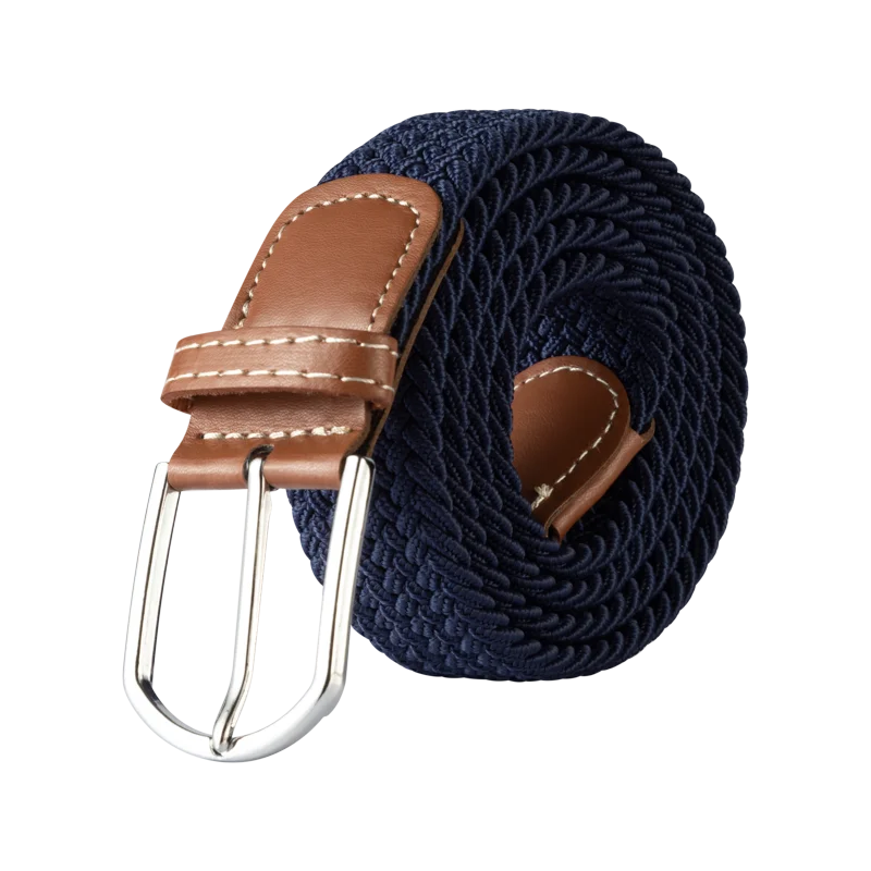 Unisex Elastic Fabric Woven Casual Women Belt Pin Buckle Expandable Braided Stretch Canvas Stylish Leisure Belts for Men
