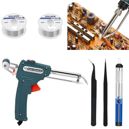 60W DIY electric soldering iron tin gun portable soldering gun maintenance power tool automatic tin feeding US/Eu Plug