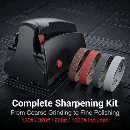 120#-1000# Grit Electric Belt Knife Sharpener for Household, Sanding Belt System, Sharpens & Repairs Quickly