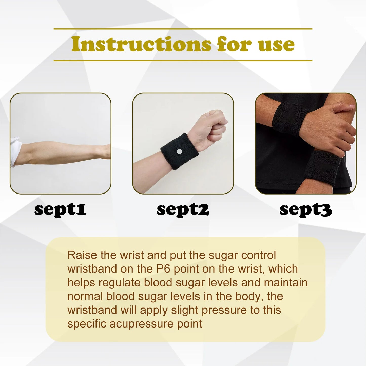 1pc Sugar Control Wristband Blood Glucose Management Body Care Wrist Strap Regulate Blood Sugar Levels Safe Health Care Tools