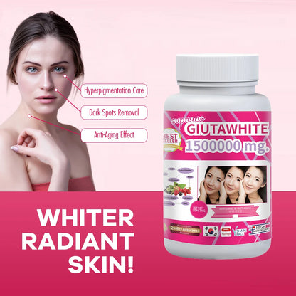 Gluta White 1500000mg Skin Whitening & Antioxidant Detox Supplement for Women & Men, Aging Defense, Blood Balance, Immune Health