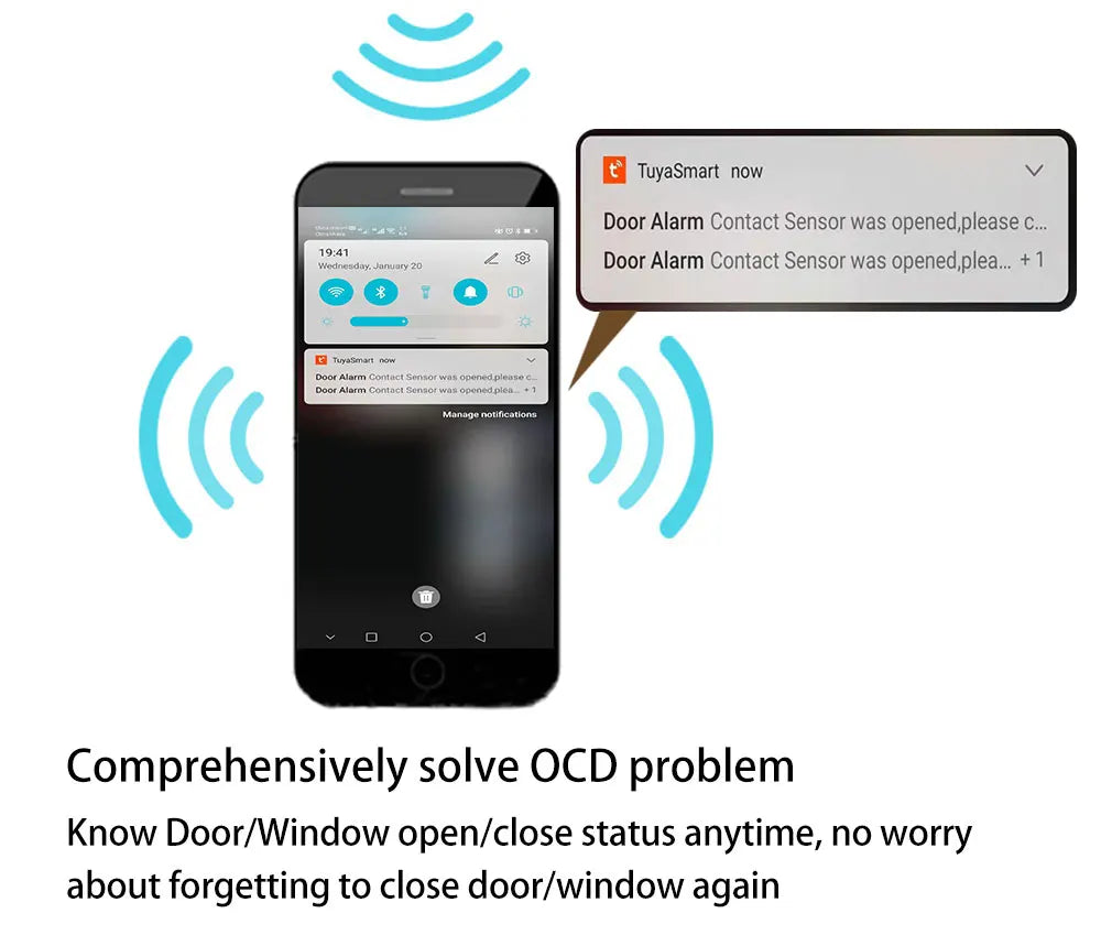 Tuya Smart Door Sensor Zigbee Door Window Open Closed Detector Smart Home Security Alarm System Smart Life APP Control