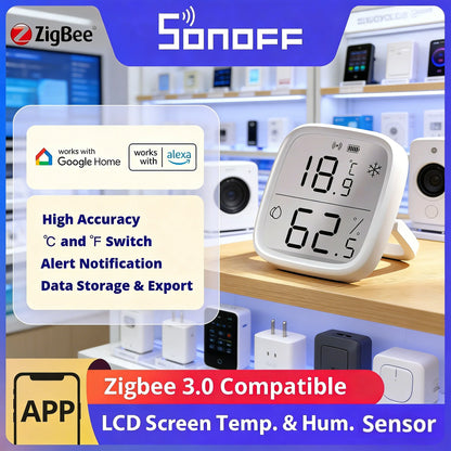 SONOFF SNZB-02D Zigbee Temperature Humidity Sensor SNZB 02D ZigBee Standard Compatible Smart Scene with ZBBrige-P Alexa
