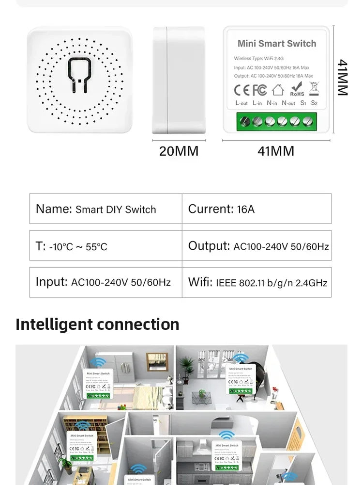 Smart Switch Module WiFi ZigBee Tuya Smart Life App Remote DIY Delay Support 2-way Control with Alexa Google Home Voice Control